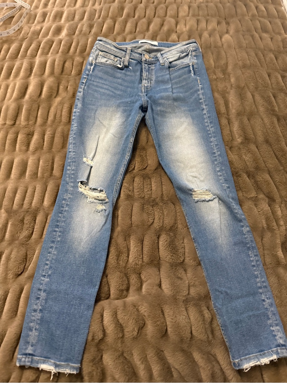 Flying Monkey Distressed Light Wash Skinny Jeans